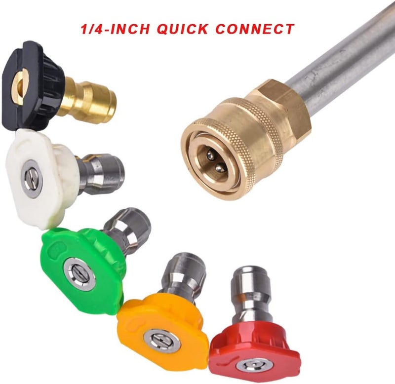 CKANDAY 5 Pack Pressure Washer Spray Nozzles Tips + 40 Pcs O-Rings Replacement for 1/4 inch and 3/8 inch, 5 Degrees Nozzles 1/4 Inch Quick Connection Tips with M22 Quick Connect Coupler Set, 4000 PSI - Image 5